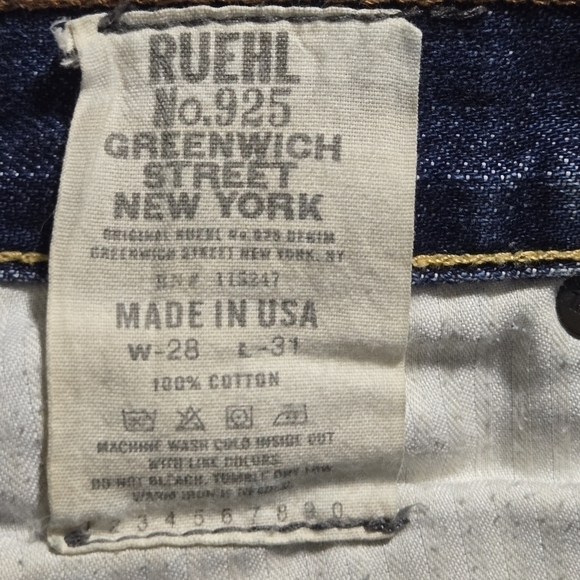 RUEHL NO. 925 Womens Dark Wash Distressed Denim Jeans Size 28x31 - Picture 11 of 11